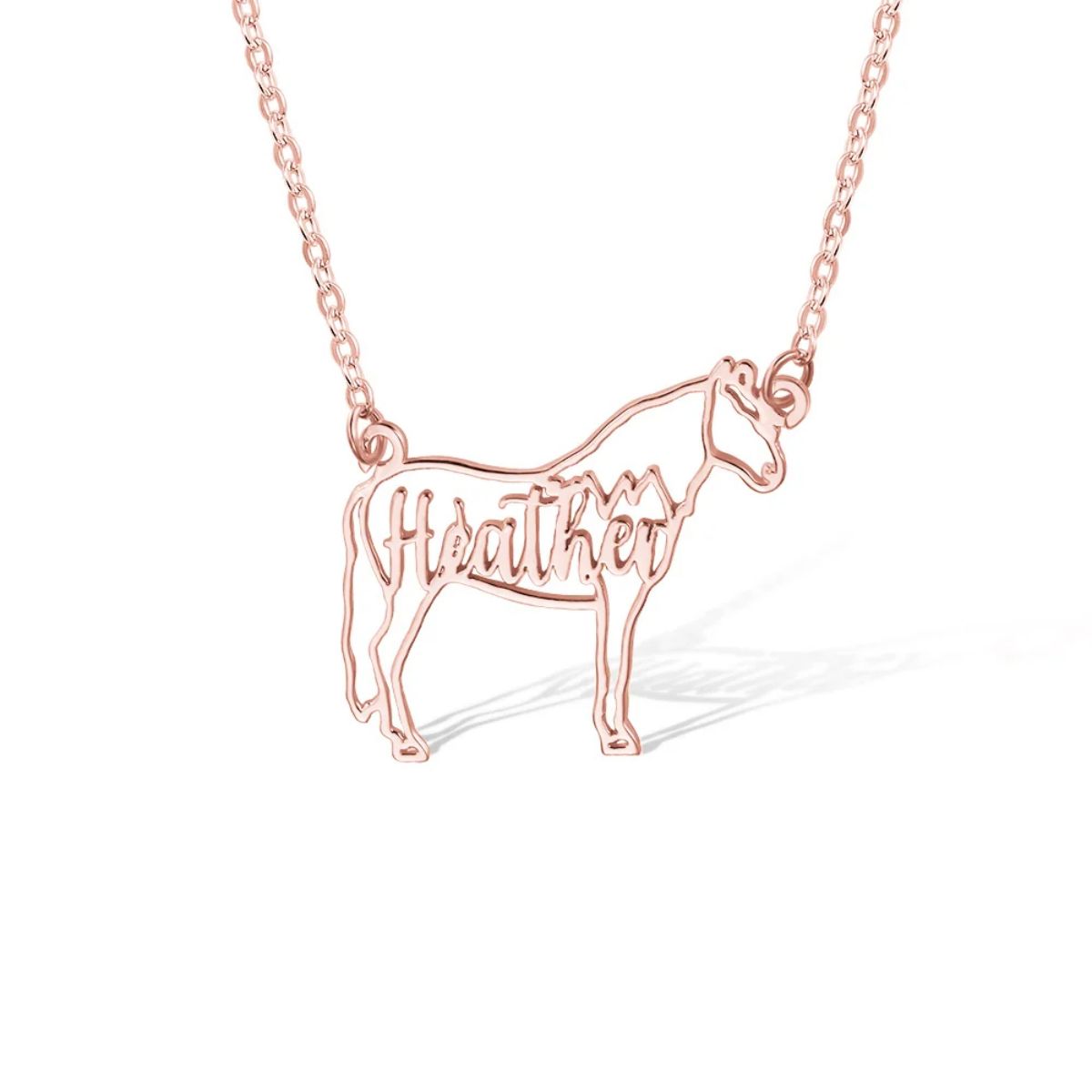 Personalized Horse Breed Necklace with Cursive Name