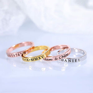 Personalized Engraving Stackable Name Rings