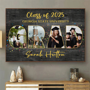 Personalized Grad Photo Collage Canvas Poster,Graduation Gifts,Class Of 2025