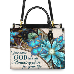 God Has An Amazing Plan For Your Life - Personalized Leather bag with Your Name