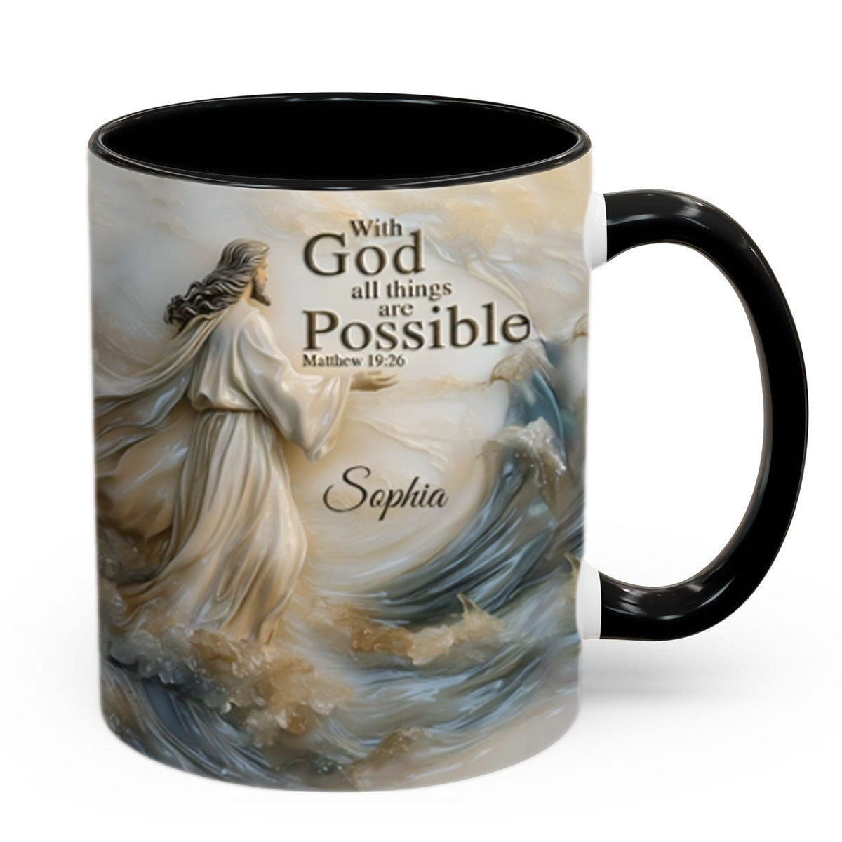 With God All Things Is Posible - Personalized Christian Accent Mug