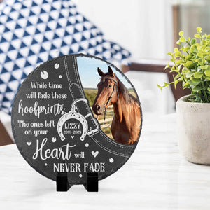 In Memory of Horse Photo Slate, Personalized Stone Slate Gift For Horse Lover