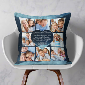 Custom Photo A Hug Sent From Heaven Memorial Personalized Pillow