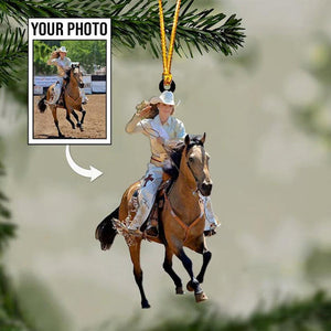 Custom Photo Personalized Riding Horse Acrylic Ornament