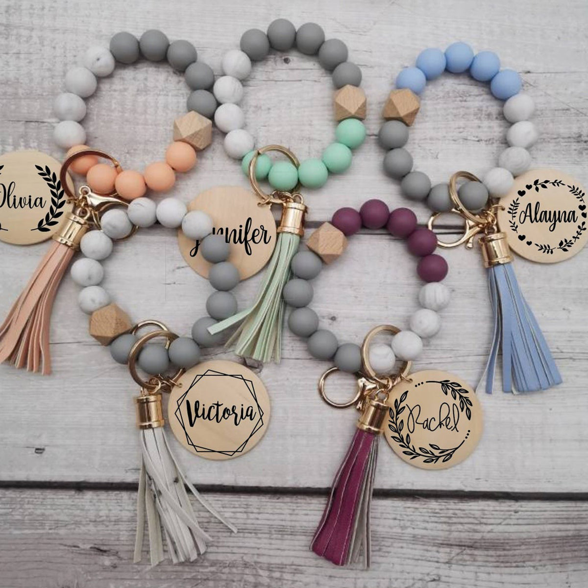 Personalized Silicone Wristlet Keychain Bracelet