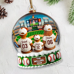 Baseball Family Watching Game Sport Lover Personalized Acrylic Ornament