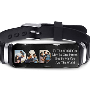 Father - To Me You Are The World - Personalized Bracelet