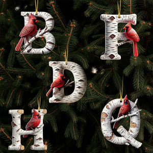 Memorial Cardinal With Custom Alphabet - Personalized Christmas Acrylic Ornament