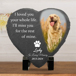 I'll Miss You For The Rest of Mine Personalized Heart Shape Memorial Stone