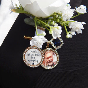 Personalized Photos & Quotes Memory Charm To Attach To Bride Bouquet Gift For Wedding