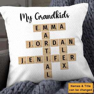 Personalized Family Crossword Puzzle Art Pillow