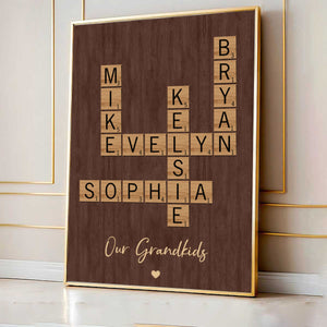 Family Crossword Art - Created In A Moment, Treasured Forever Personalized Poster