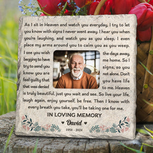 Personalized Memorial Gift For Loss Of Loved One As I Sit In Heaven Stone