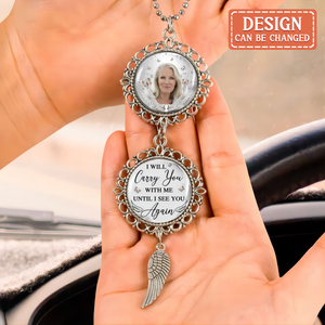 Personalized Memorial Photo Wings Car Charm Ornament