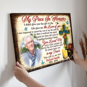 My Piece In Heaven - Personalized Memorial Canvas/Poster