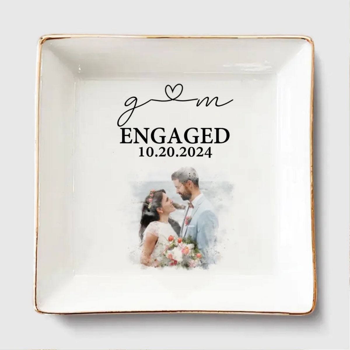 Couple Engagement - Personalized Jewelry Dish