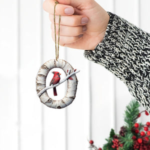 Memorial Cardinal With Custom Alphabet - Personalized Christmas Acrylic Ornament