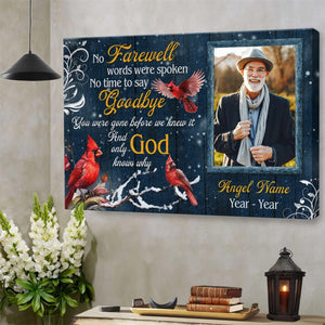 No Farewell Words Were Spoken Personalized Memorial Poster