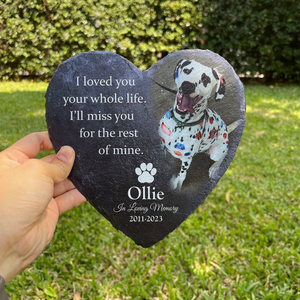 I'll Miss You For The Rest of Mine Personalized Heart Shape Memorial Stone