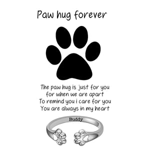 Personalized paw hug ring for pet lover