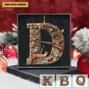 Best Hunting Alphabet Personalized Christmas Acrylic Ornament