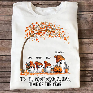 Grandma Spooky Ghost Personalized Sweatshirt, Fall Halloween Sweatshirt