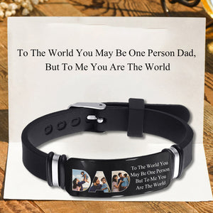 Father - To Me You Are The World - Personalized Bracelet