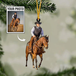 Custom Photo Personalized Riding Horse Acrylic Ornament