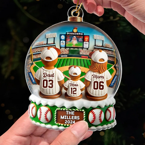 Baseball Family Watching Game Sport Lover Personalized Acrylic Ornament