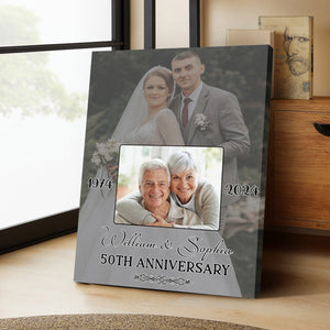 Personalized Photo Anniversary For Old Couple Valentine's Day Canvas