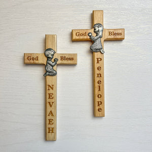 Personalized Wood Cross-Bless For Boys and Girls