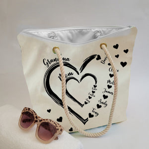 Personalized Beach Bag - Little Sweethearts - Gift For Mom Grandma