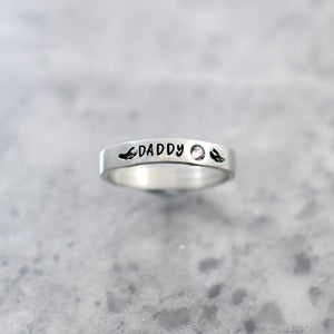 Personalized Angel Wings Memorial Stone Ring