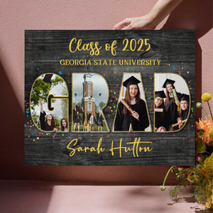 Personalized Grad Photo Collage Canvas Poster,Graduation Gifts,Class Of 2025