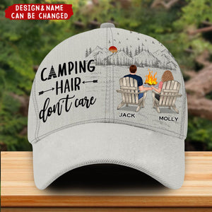 Camping Hair Don't Care Personalized cap-Gift For Camping Lovers