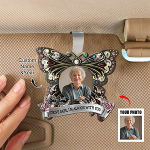 Always With You - Personalized Memorial Shaped Car Visor Clip