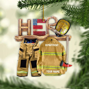 Personalized Firefighter Armor Firefighter Is My Hero Shaped Acrylic Ornament