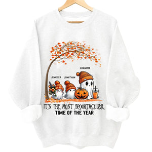 Grandma Spooky Ghost Personalized Sweatshirt, Fall Halloween Sweatshirt