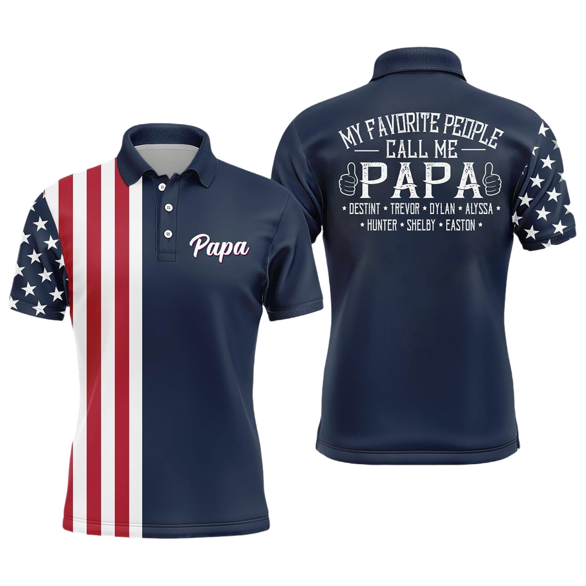 Personalized Polo Shirt - My Favorite People Call Me Papa