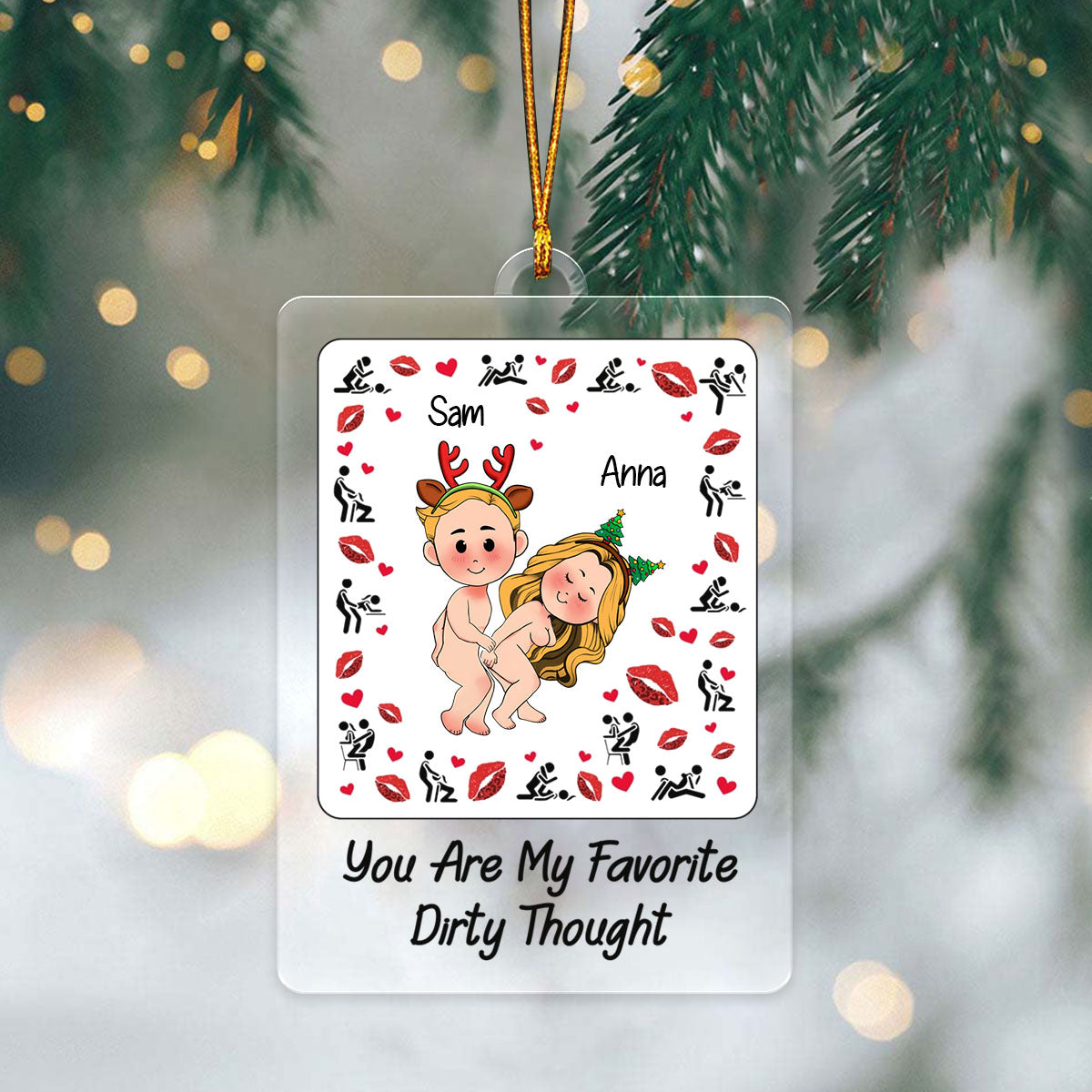 Couple I Love You Personalized Acrylic Ornament