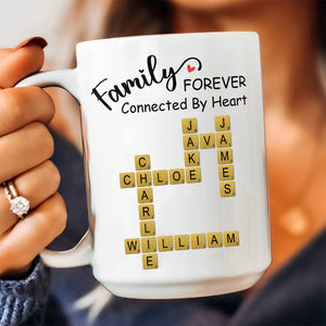 Forever Connected By Heart Scrabble Name - Personalized Mug