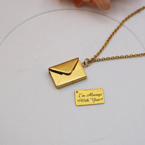 I am always with you - Personalized Memorial Photo Envelope Locket Necklace