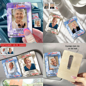 Memorial Insert Photo, A Big Piece Of My Heart Lives In Heaven Personalized Photo Car Visor Clip