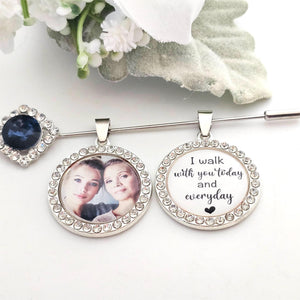 Personalized Photos & Quotes Memory Charm To Attach To Bride Bouquet Gift For Wedding