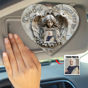 Drive Safe Angel Wings - Personalized Memorial Shaped Car Visor Clip