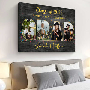 Personalized Grad Photo Collage Canvas Poster,Graduation Gifts,Class Of 2025