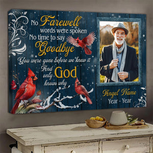 No Farewell Words Were Spoken Personalized Memorial Poster