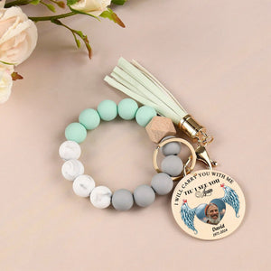 Personalized Memorial Photo Cardinal Silicone Wristlet Keychain Bracelet