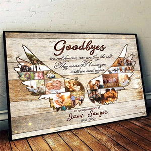 Personalized Memorial  Poster - Angel Wing Photo Collage - In Loving Memory