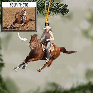 Custom Photo Personalized Riding Horse Acrylic Ornament